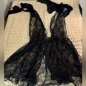Adore Me black lace babydoll lingerie. Size XS.